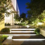 Tropical Garden Landscaping with stepping Lights