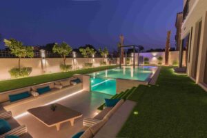 Sunken area constrution the villa