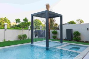 luxury pergola in pool dubai